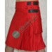 Red Adjustable Leather Straps Kilt